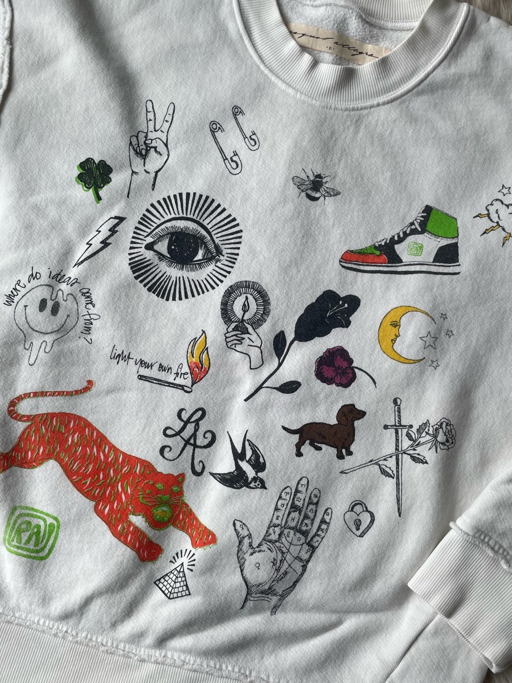 Raquel Allegra Graphic Dirty White Hesperia Sweatshirt - Picture 7 of 9